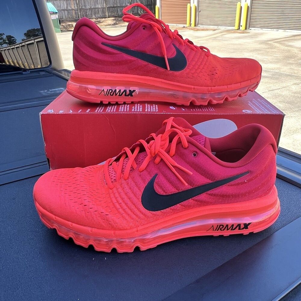 Nike Air Max 2017 Bright Crimson Running Max Air Cushion 849559-602 Men’s 10